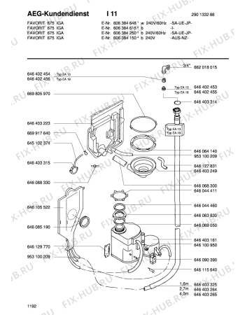 Взрыв-схема посудомоечной машины Aeg FAV675I-B  UE - Схема узла Water softener 066